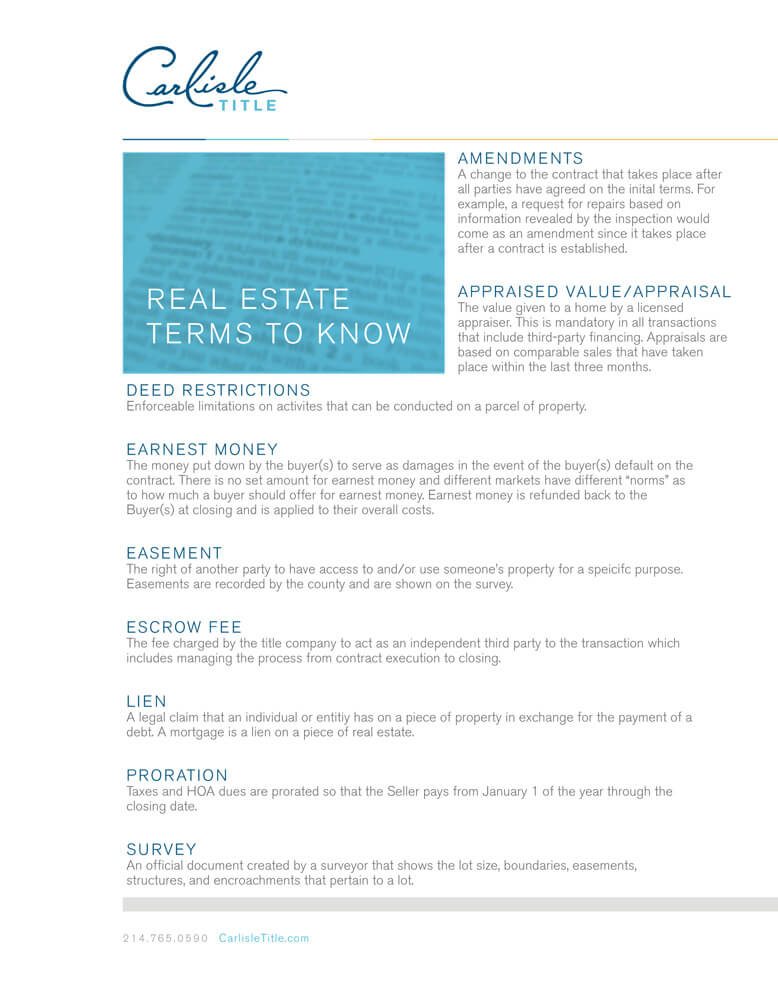 real estate terms assignment